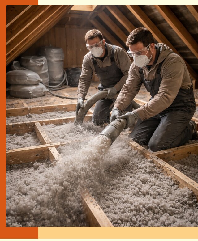 Утепление чердака эковатой в Химках — быстро и надёжно