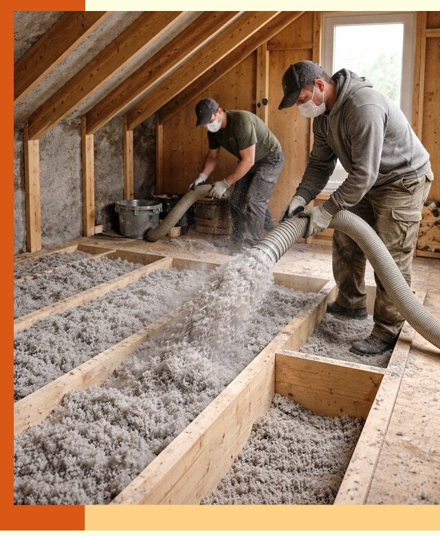 Утепление мансарды эковатой в Химках с гарантией качества