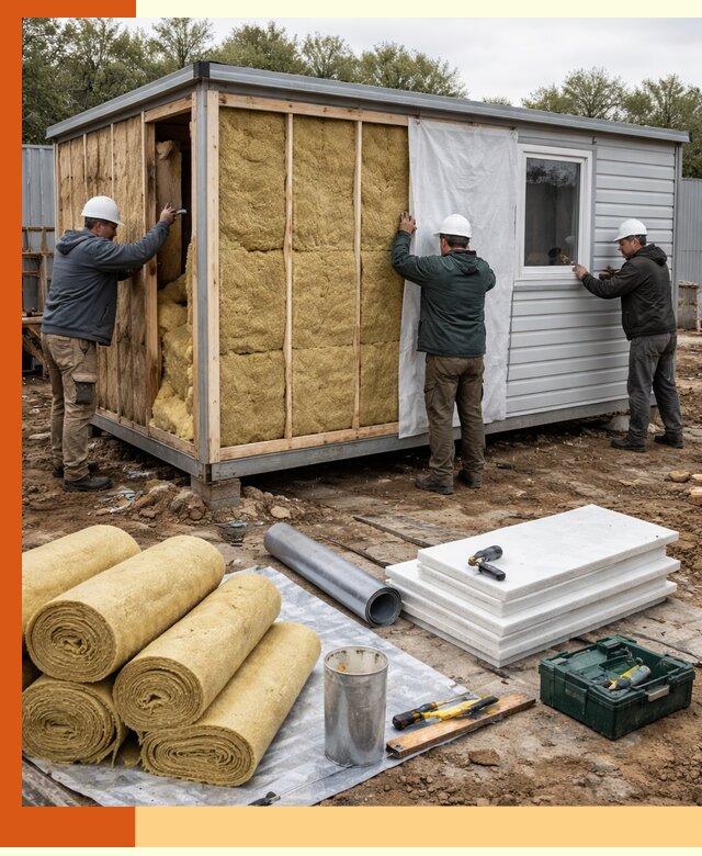 Утепление строительной бытовки под ключ в Химках для любых условий