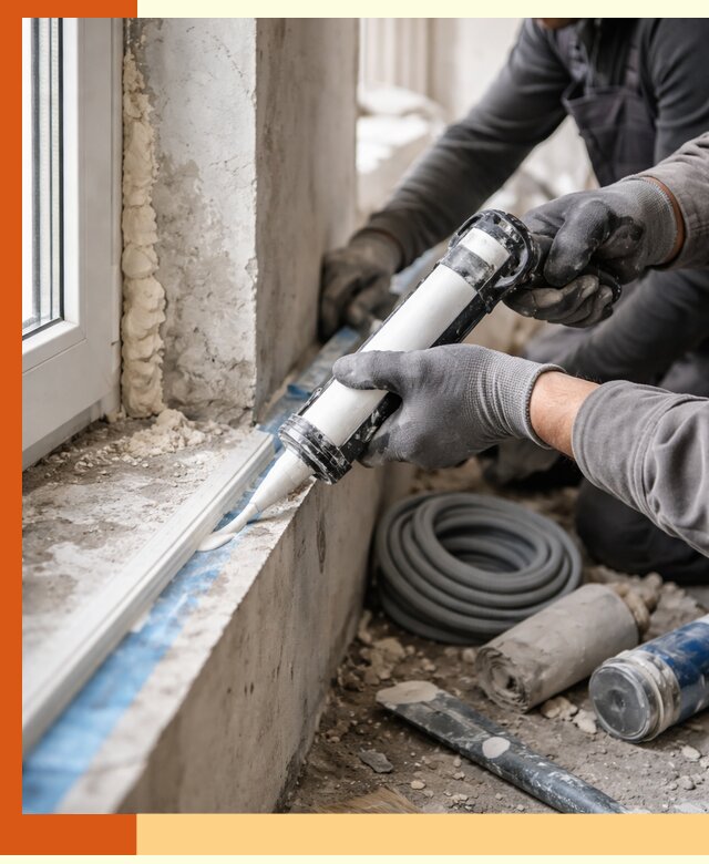 Герметизация стыков и примыканий зданий в Химках